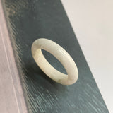 19mm A-Grade Natural White Jadeite Ring Band No. 161770