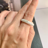 19mm A-Grade Natural White Jadeite Ring Band No. 161770