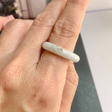 19mm A-Grade Natural White Jadeite Ring Band No. 161770