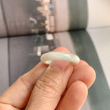 19mm A-Grade Natural White Jadeite Ring Band No. 161770