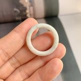 19mm A-Grade Natural White Jadeite Ring Band No. 161770