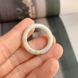 19mm A-Grade Natural White Jadeite Ring Band No. 161770