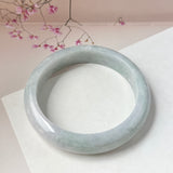 57.6mm A-Grade Light Green Jadeite Modern Round Bangle No.151883