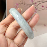 57.6mm A-Grade Light Green Jadeite Modern Round Bangle No.151883