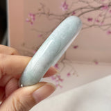 57.6mm A-Grade Light Green Jadeite Modern Round Bangle No.151883