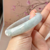 57.6mm A-Grade Light Green Jadeite Modern Round Bangle No.151883
