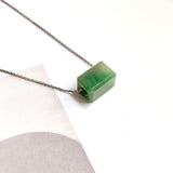 A-Grade Natural Green Jadeite Rectangle Barrel No. 172793