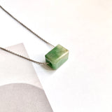A-Grade Natural Green Jadeite Rectangle Barrel No. 172793