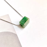 A-Grade Natural Green Jadeite Rectangle Barrel No. 172793