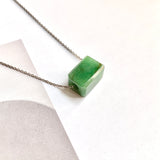 A-Grade Natural Green Jadeite Rectangle Barrel No. 172793