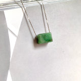 A-Grade Natural Green Jadeite Rectangle Barrel No. 172793