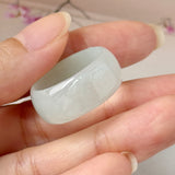 20.4mm A-Grade Natural Light Green Jadeite Joseon Ring Band With Sakura Flowers Carving No.162591