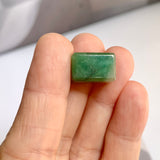 A-Grade Natural Green Jadeite Rectangle Barrel No. 172793
