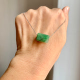 A-Grade Natural Green Jadeite Rectangle Barrel No. 172793