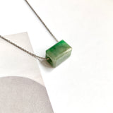 A-Grade Natural Green Jadeite Rectangle Barrel No. 172794