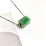 A-Grade Natural Green Jadeite Rectangle Barrel No. 172794
