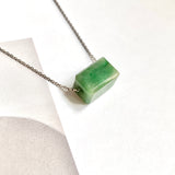 A-Grade Natural Green Jadeite Rectangle Barrel No. 172794