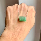 A-Grade Natural Green Jadeite Rectangle Barrel No. 172794