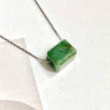 A-Grade Natural Green Jadeite Rectangle Barrel No. 172795