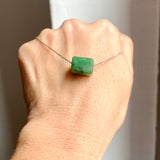 A-Grade Natural Green Jadeite Rectangle Barrel No. 172795