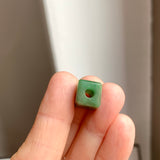 A-Grade Natural Green Jadeite Rectangle Barrel No. 172795