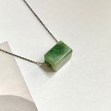 A-Grade Natural Green Jadeite Rectangle Barrel No. 172796