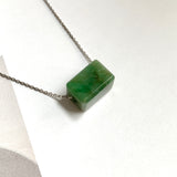 A-Grade Natural Green Jadeite Rectangle Barrel No. 172796