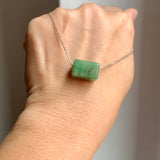 A-Grade Natural Green Jadeite Rectangle Barrel No. 172796