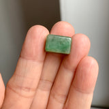 A-Grade Natural Green Jadeite Rectangle Barrel No. 172796