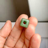 A-Grade Natural Green Jadeite Rectangle Barrel No. 172796