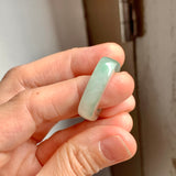 16.3mm A-Grade Natural Floral Jadeite Square Abacus Ring Band No. 161510