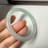54.6mm A-Grade Natural Light Green Jadeite Traditional Round Bangle No.152041