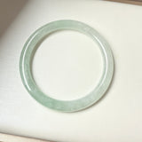 54.6mm A-Grade Natural Light Green Jadeite Traditional Round Bangle No.152042