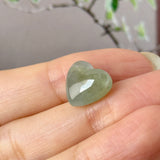 A-Grade Natural Green Yellow Jadeite Heart Bean Pendant No.172894