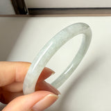 54.4mm A-Grade Natural Light Green Jadeite Traditional Round Bangle No.152043