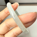 54.4mm A-Grade Natural Light Green Jadeite Traditional Round Bangle No.152043