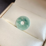 A-Grade Natural Bluish Floral Jadeite Donut No.172800