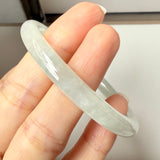 54.4mm A-Grade Natural Light Green Jadeite Traditional Round Bangle No.152043