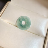 A-Grade Natural Bluish Floral Jadeite Donut No.172800