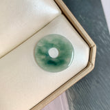 A-Grade Natural Bluish Floral Jadeite Donut No.172800