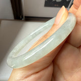 54.4mm A-Grade Natural Light Green Jadeite Traditional Round Bangle No.152043