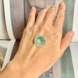 A-Grade Natural Bluish Floral Jadeite Donut No.172800