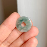 A-Grade Natural Bluish Floral Jadeite Donut No.172800