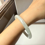 54.4mm A-Grade Natural Light Green Jadeite Traditional Round Bangle No.152043