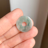 A-Grade Natural Bluish Floral Jadeite Donut No.172800