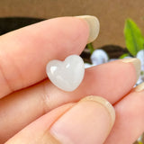 A-Grade Natural White Jadeite Heart Bean Pendant No.172895