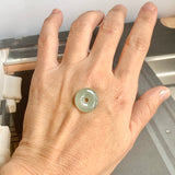 A-Grade Natural Yellowish Green Jadeite Donut No.172805