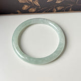 52.9mm A-Grade Natural Light Green Jadeite Traditional Round Bangle No.152046