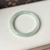 52.9mm A-Grade Natural Light Green Jadeite Traditional Round Bangle No.152046