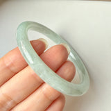 52.9mm A-Grade Natural Light Green Jadeite Traditional Round Bangle No.152046